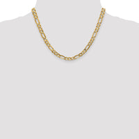 Thumbnail for 14k 6mm Concave Open Figaro Chain