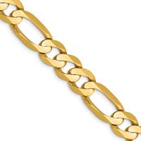 Thumbnail for 14k 8.75mm Concave Open Figaro Chain