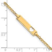 Thumbnail for 14k Cut-out Heart Curb Link ID Bracelet