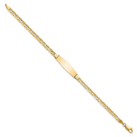 Thumbnail for 14K Soft Diamond Shape Anchor Link ID Bracelet