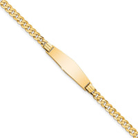 Thumbnail for 14K Soft Diamond Shape Curb Link ID Bracelet