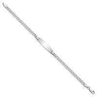 Thumbnail for 14k WG Soft Diamond Shape Flat Curb Link ID Bracelet