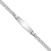 Thumbnail for 14k WG Soft Diamond Shape Flat Curb Link ID Bracelet