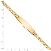 Thumbnail for 14K Curb Link Soft Diamond Shape ID Bracelet