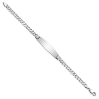 Thumbnail for 14k WG Flat Curb Link Soft Diamond Shape ID Bracelet