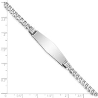 Thumbnail for 14k WG Flat Curb Link Soft Diamond Shape ID Bracelet