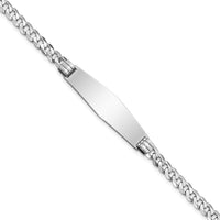 Thumbnail for 14k WG Flat Curb Link Soft Diamond Shape ID Bracelet