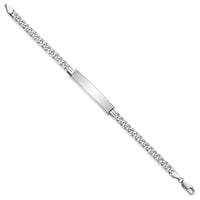 Thumbnail for 14k WG Flat Curb Link Soft Diamond Shape ID Bracelet