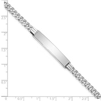 Thumbnail for 14k WG Flat Curb Link Soft Diamond Shape ID Bracelet
