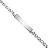 Thumbnail for 14k WG Flat Curb Link Soft Diamond Shape ID Bracelet