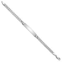Thumbnail for 14k WG Flat Curb Link Soft Diamond Shape ID Bracelet
