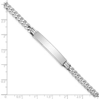 Thumbnail for 14k WG Flat Curb Link Soft Diamond Shape ID Bracelet