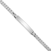 Thumbnail for 14k WG Flat Curb Link Soft Diamond Shape ID Bracelet