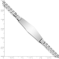 Thumbnail for 14k WG Flat Curb Link Soft Diamond Shape ID Bracelet