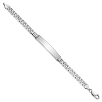 Thumbnail for 14k WG Flat Curb Link Soft Diamond Shape ID Bracelet