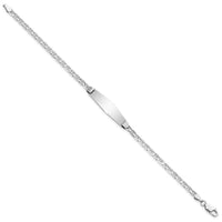 Thumbnail for 14K WG Soft Diamond Shape Anchor Link ID Bracelet