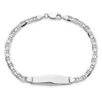 Thumbnail for 14K WG Soft Diamond Shape Anchor Link ID Bracelet