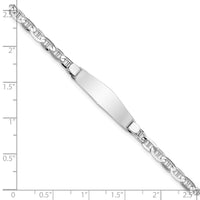 Thumbnail for 14K WG Soft Diamond Shape Anchor Link ID Bracelet