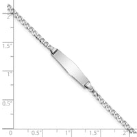 Thumbnail for 14k WG Soft Diamond Shape Flat Curb Link ID Bracelet