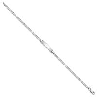 Thumbnail for 14k WG Soft Diamond Shape Flat Curb Link ID Bracelet
