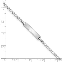 Thumbnail for 14k WG Soft Diamond Shape Flat Curb Link ID Bracelet