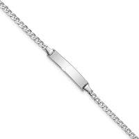Thumbnail for 14k WG Soft Diamond Shape Flat Curb Link ID Bracelet