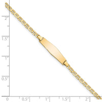Thumbnail for 14k Soft Diamond Shape Flat Anchor Link ID Bracelet