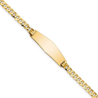 Thumbnail for 14k Soft Diamond Shape Flat Curb Link ID Bracelet
