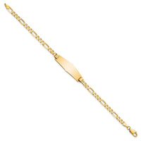 Thumbnail for 14k Soft Diamond Shape Flat Figaro Link ID Bracelet