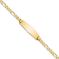 Thumbnail for 14k Soft Diamond Shape Flat Figaro Link ID Bracelet