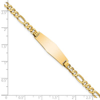 Thumbnail for 14k Soft Diamond Shape Flat Figaro Link ID Bracelet