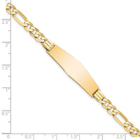 Thumbnail for 14k Flat Figaro Link Soft Diamond Shape ID Bracelet