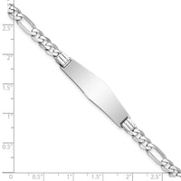 Thumbnail for 14k WG Figaro Link Soft Diamond Shape ID Bracelet