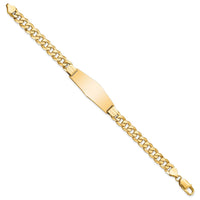 Thumbnail for 14k Flat Curb Link Soft Diamond Shape ID Bracelet