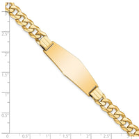 Thumbnail for 14k Flat Curb Link Soft Diamond Shape ID Bracelet