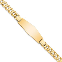 Thumbnail for 14k Flat Curb Link Soft Diamond Shape ID Bracelet