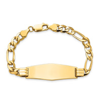 Thumbnail for 14k Flat Figaro Link Soft Diamond Shape ID Bracelet