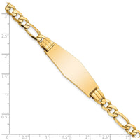 Thumbnail for 14k Flat Figaro Link Soft Diamond Shape ID Bracelet