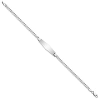 Thumbnail for 14k WG Flat Curb Link Soft Diamond Shape ID Bracelet