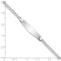 Thumbnail for 14k WG Flat Curb Link Soft Diamond Shape ID Bracelet