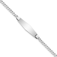 Thumbnail for 14k WG Flat Curb Link Soft Diamond Shape ID Bracelet