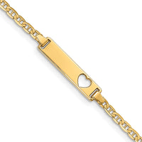 Thumbnail for 14k Cut-out Heart Anchor Link ID Bracelet