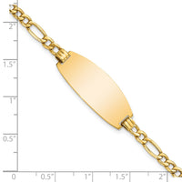 Thumbnail for 14k Semi-solid Oval Figaro ID Bracelet