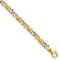 Thumbnail for 14k Two-tone 6mm Hand-Polished Fancy Link Chain