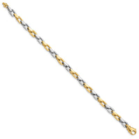 Thumbnail for 14k Two-tone 4.5mm Hand-polished Fancy Link Bracelet