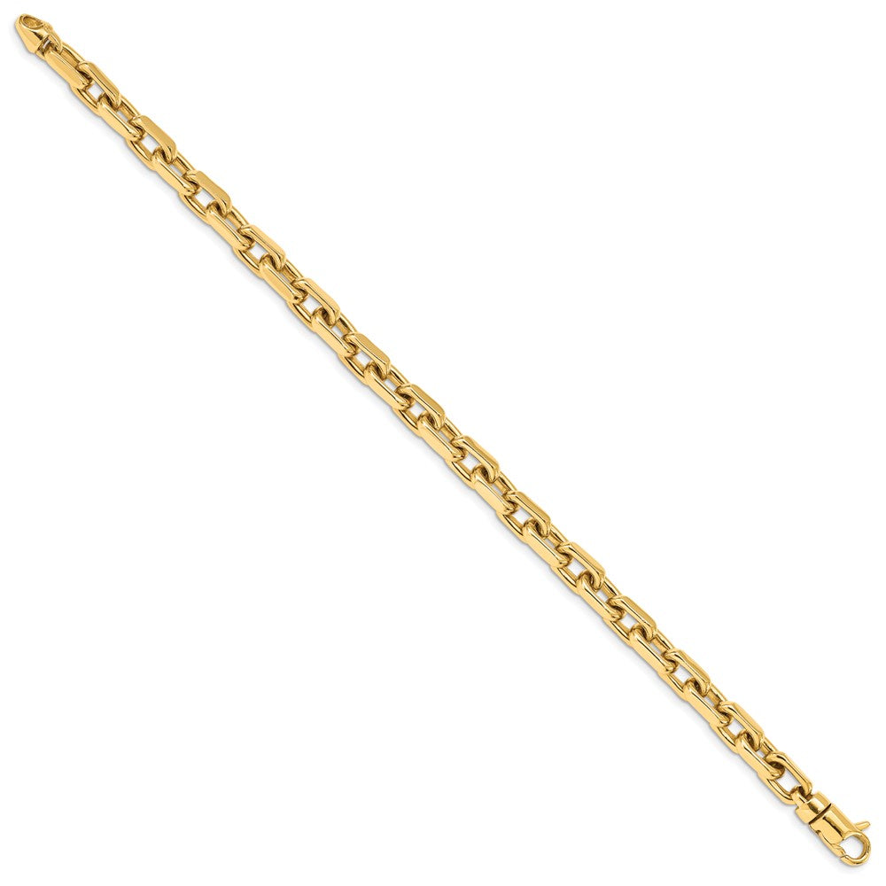 14k 7mm Hand-polished Fancy Link Bracelet