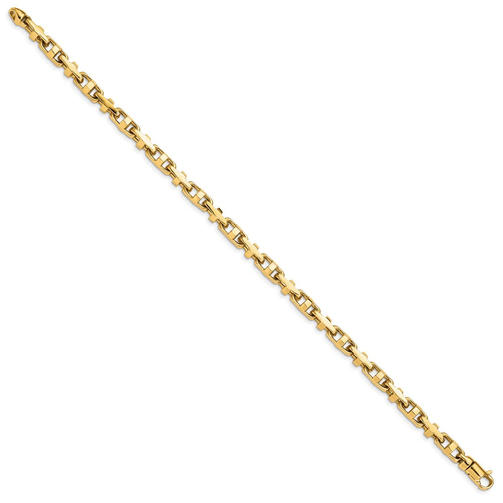 14k 5mm Hand-polished Fancy Link Bracelet