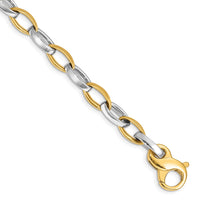 Thumbnail for 14k Two-tone 6.6mm Polished and Satin Fancy Link Bracelet
