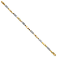 Thumbnail for 14K Two-tone 4.6mm Hand-polished Fancy Link Bracelet