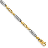 Thumbnail for 14K Two-tone 4.6mm Hand-polished Fancy Link Bracelet
